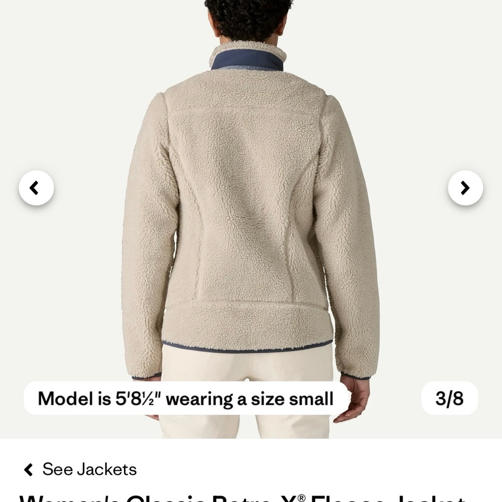 Patagonia Retro-X Cream and Purple Fleece Jacket - Picture 7 of 7